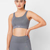 Frost Grey Criss Cross Essential Sports Bra BODD ACTIVE