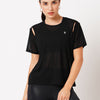 Black Cut Out Mesh Tee BODD ACTIVE