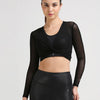 Black Long Sleeve Mesh Cover Up
