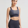 Focus On Me Grey Glossy Sports Bra
