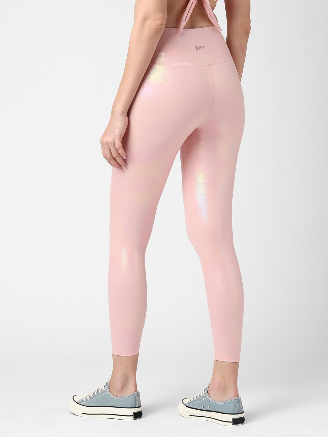 Peachy Pink Holo Leggings BODD ACTIVE