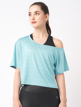 Aqua Off-Shoulder Tee