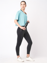 Aqua Off-Shoulder Tee