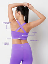 VioletFlow Cross Back Sports Bra