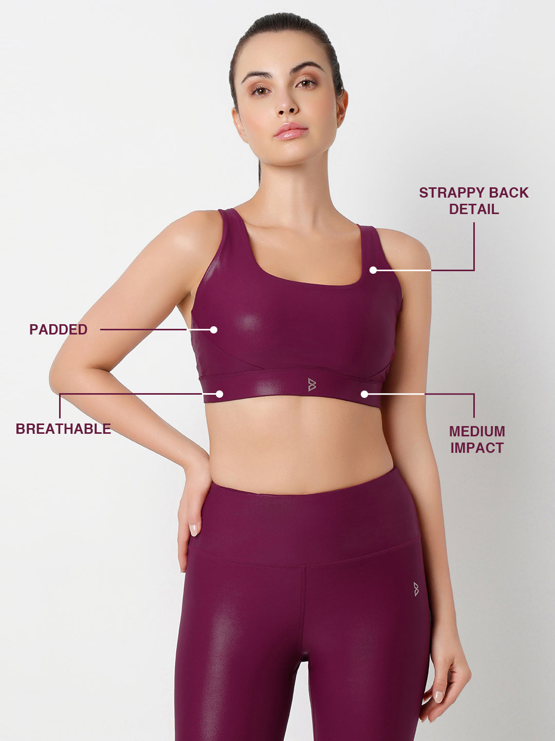 Wine Velocity Gloss Sports Bra