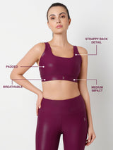 Wine Velocity Gloss Sports Bra