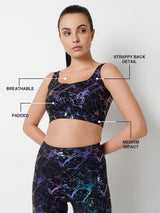Celestial Marble Metallic Sports Bra