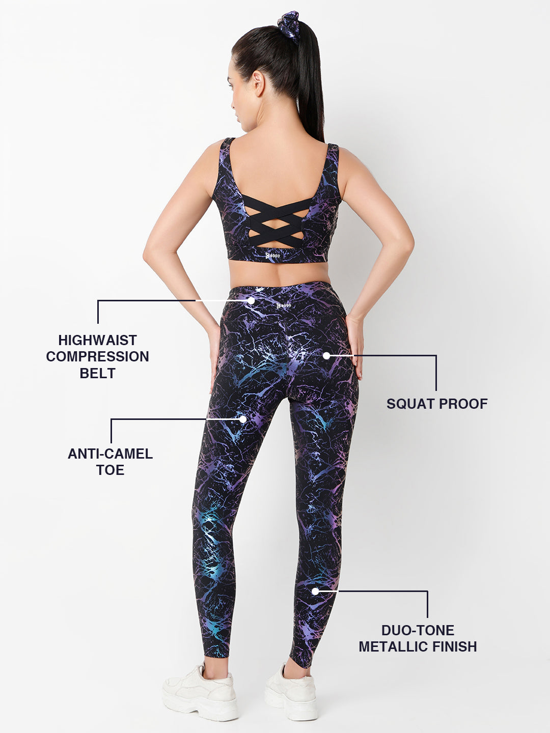 Celestial Marble Metallic Leggings