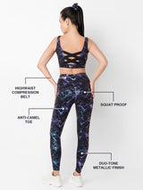 Celestial Marble Metallic Leggings