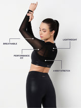 Sheer Impact Black Mesh Bolero