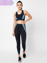 Black And Teal Leopard Wave High Waist Leggings BODD ACTIVE
