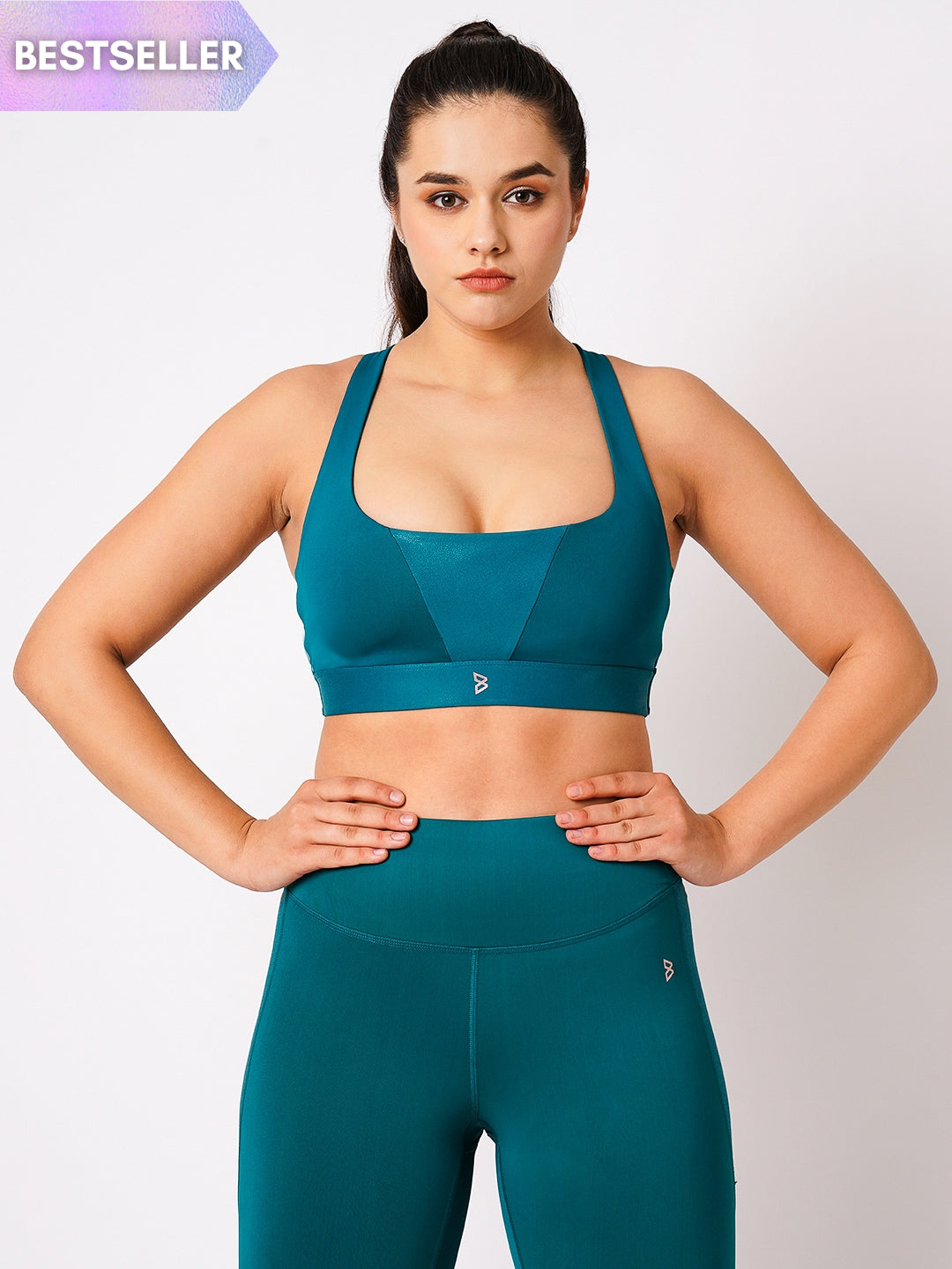 Emerald Green Tie Up Sports Bra BODD ACTIVE