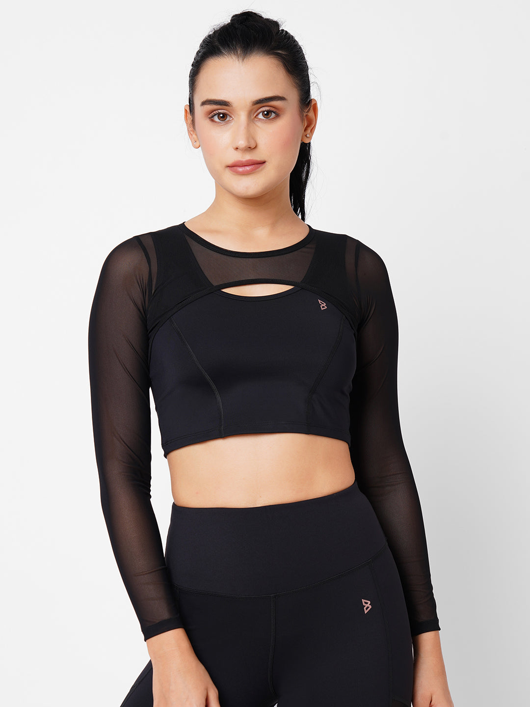 Onyx Black Mesh Crop Top boddactive.com