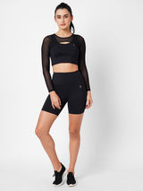 Onyx Black Mesh Crop Top boddactive.com