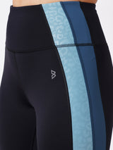 Black And Teal Leopard Wave High Waist Leggings boddactive.com