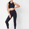 Black Ribbed Frill Leggings Set BODD ACTIVE