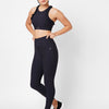 Black Basic Ribbed High Waist Leggings BODD ACTIVE