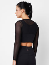 Onyx Black Mesh Crop Top boddactive.com