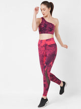 Ruby Wine Tie-dye High Rise Leggings boddactive.com