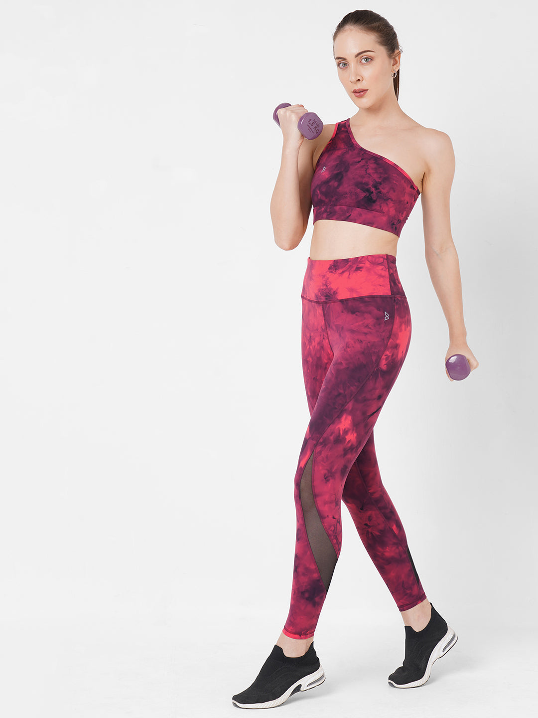 Ruby Wine Tie-dye High Rise Leggings boddactive.com