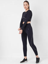 Black And Mint Endurance High Waist Leggings boddactive.com