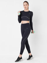Black And Mint Endurance High Waist Leggings boddactive.com