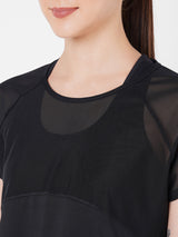 Core Jet Black Mesh Tee boddactive.com