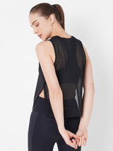 Black Sheer Overlapping Tank boddactive.com