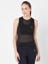 Black Sheer Overlapping Tank boddactive.com