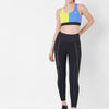 Vista Blue And Neon Colour Block High Rise Leggings BODD ACTIVE