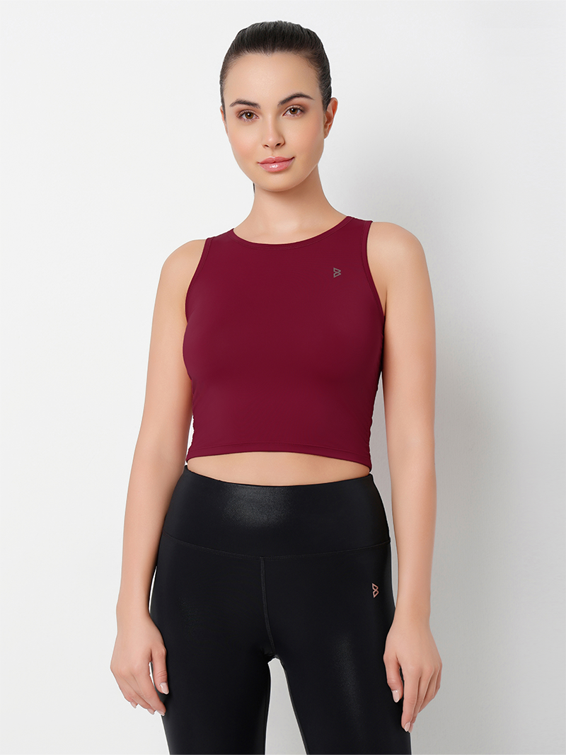 Balance Mode Red Rouched Top