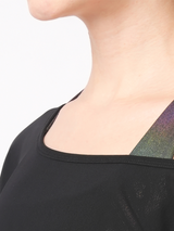 Black Mesh Off-Shoulder Tee