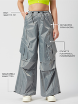 Celestial Silver Parachute Pants
