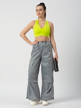 Celestial Silver Parachute Pants