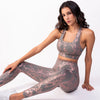 Grey And Rose Gold Metallic Snakeskin Sports Bra BODD ACTIVE