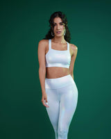 White Holo Twisty Back Sports Bra BODD ACTIVE