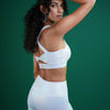 White Holo Twisty Back Sports Bra BODD ACTIVE