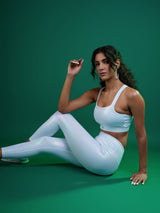 White Holo Twisty Back Sports Bra BODD ACTIVE