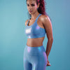 Beachy Blue Holo Sports Bra BODD ACTIVE