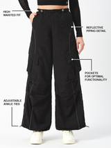 Eclipse Black Parachute Pants