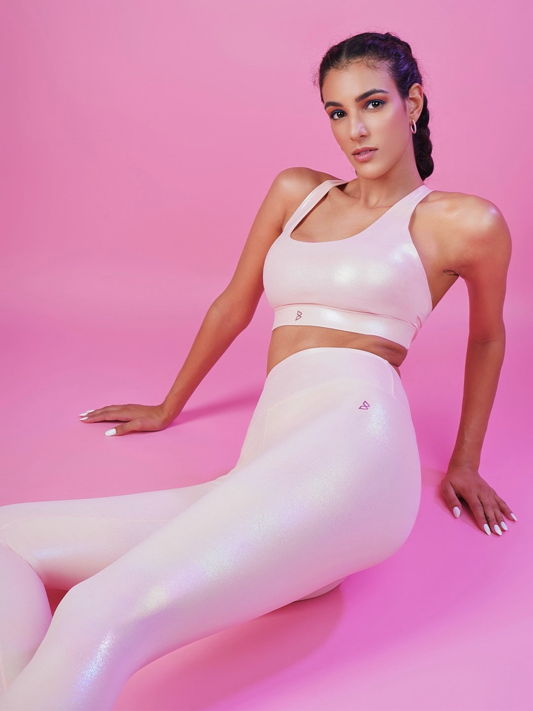 Peachy Pink Holo Leggings BODD ACTIVE