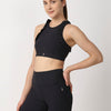 Black Ribbed Frill Sports Bra boddactive.com