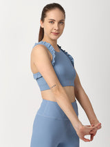 Power Blue Ribbed Sports Bra boddactive.com