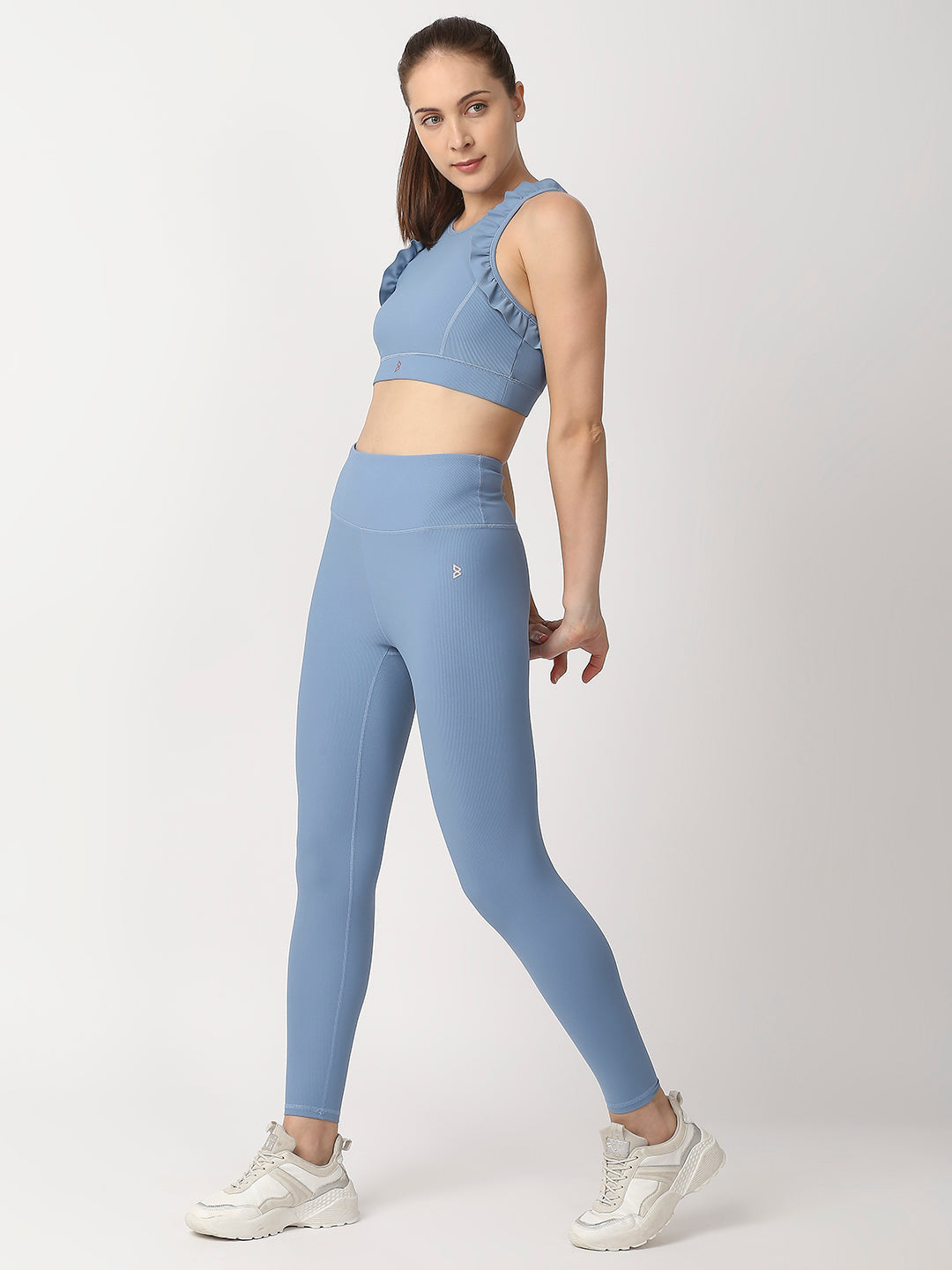 Power Blue Ribbed Sports Bra boddactive.com