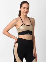 Gold Croc Skin Metallic Sports Bra boddactive.com