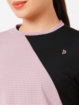 Lavender Colourblock Mesh Tee BODD ACTIVE