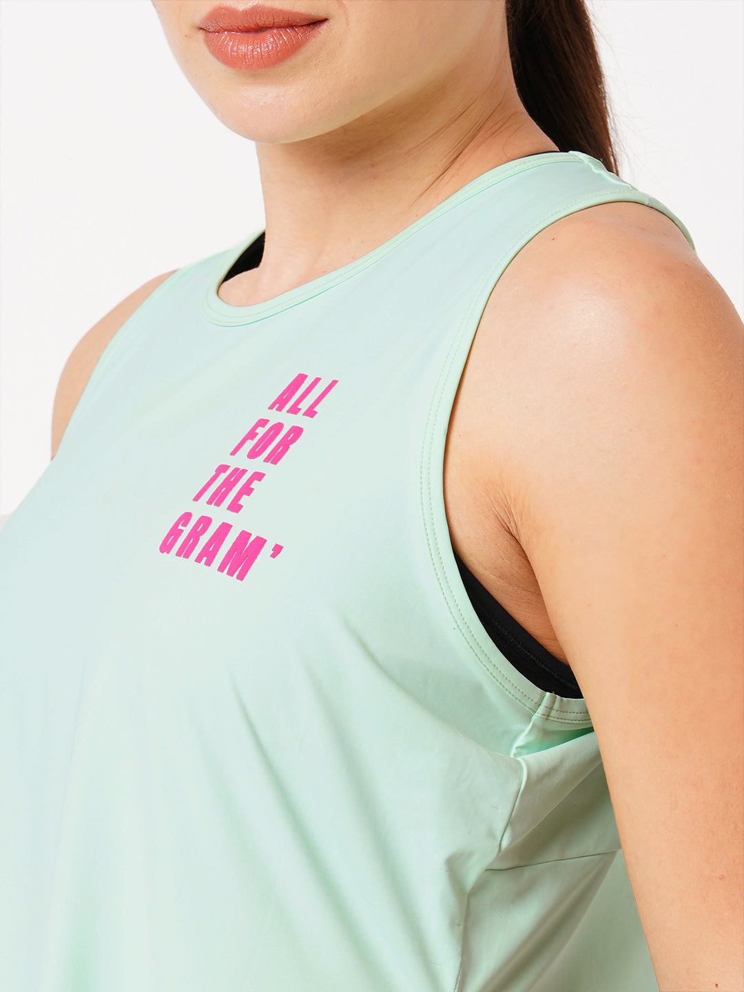 All For The Gram' Mint Tie Up Tank BODD ACTIVE
