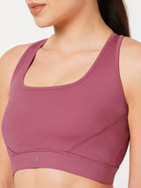 Cranberry Pink Strappy Sports Bra BODD ACTIVE