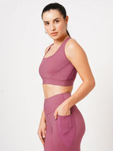 Cranberry Pink Strappy Sports Bra BODD ACTIVE