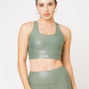 Jade Green Glossy Sports Bra BODD ACTIVE